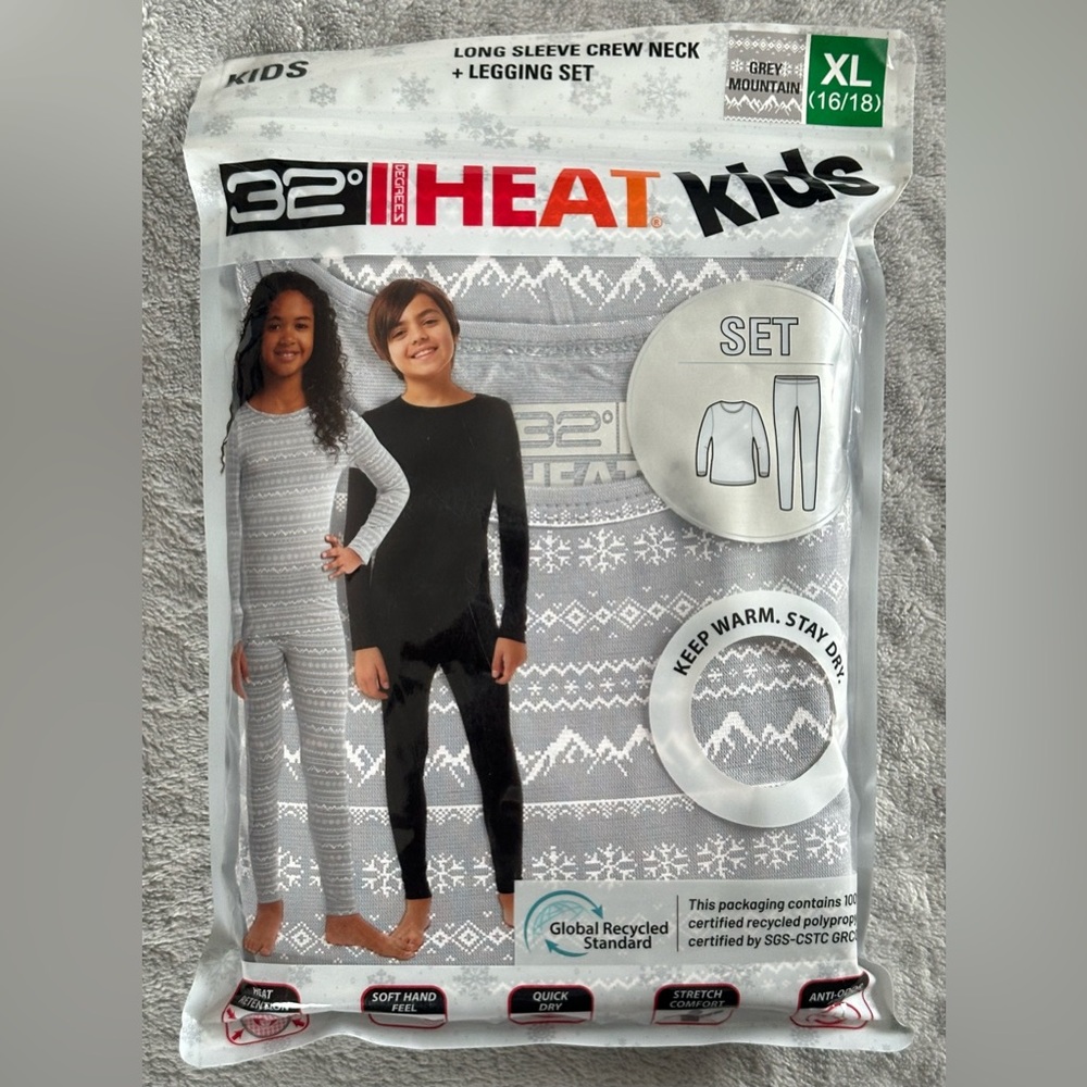 32 Degrees Kids' Heat Set/ Size: XL (16/18) NWT